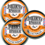 American Barber Deluxe Pomade 100ml trio Pack Mens Styling High Shine (3x100ml) American Barber - On Line Hair Depot