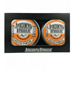 American Barber Deluxe Pomade 50ml-100ml Duo Pack Mens Styling High Shine American Barber - On Line Hair Depot
