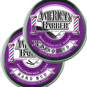 American Barber Hard Mud Wax 100ml Duo Pack ( 2 x 100ml ) - On Line Hair Depot