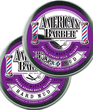American Barber Hard Mud Wax 100ml Duo Pack ( 2 x 100ml ) American Barber - On Line Hair Depot