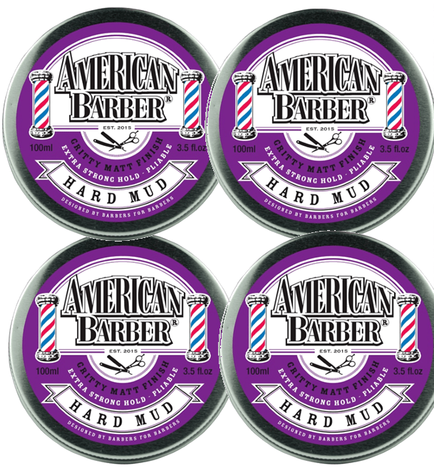 American Barber Hard Mud Wax 100ml Quad Pack - On Line Hair Depot