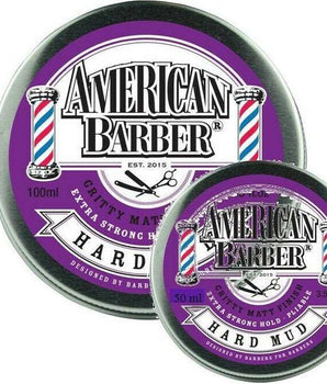 American Barber Hard Mud Wax Duo Pack 50ml & 100ml extra Strong Hold American Barber - On Line Hair Depot