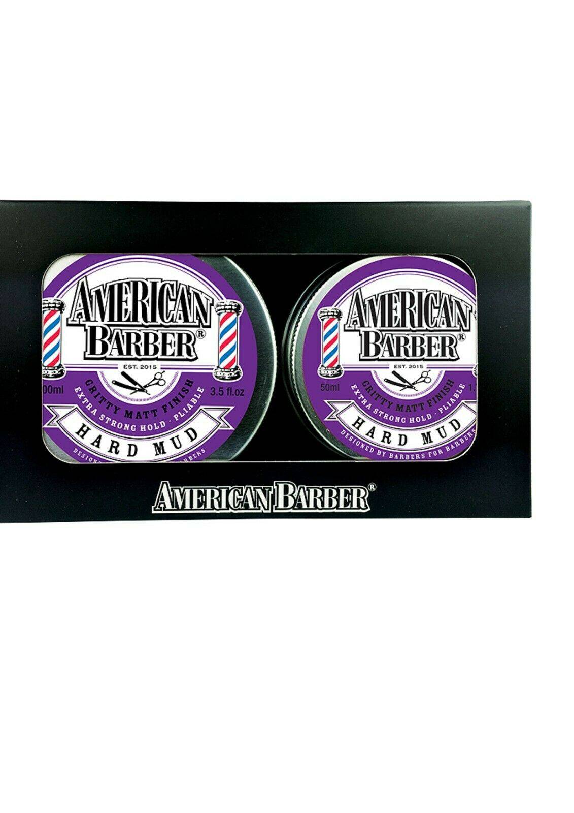 American Barber Hard Mud Wax Duo Pack 50ml & 100ml - On Line Hair Depot