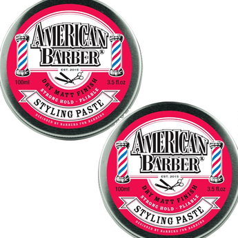 American Barber Styling Paste 100ml Duo Pack (2 x 100ml) American Barber - On Line Hair Depot