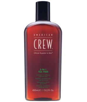 American Crew 3 in 1 Tea Tree Shampoo, Conditioner and Body Wash 450ml American Crew - On Line Hair Depot
