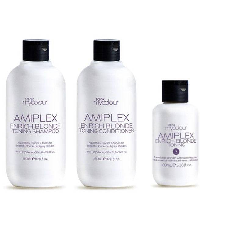 RPR Amiplex Enrich Blonde Shampoo Conditioner and Stage 3 Treatment Kit Amiplex RPR - On Line Hair Depot