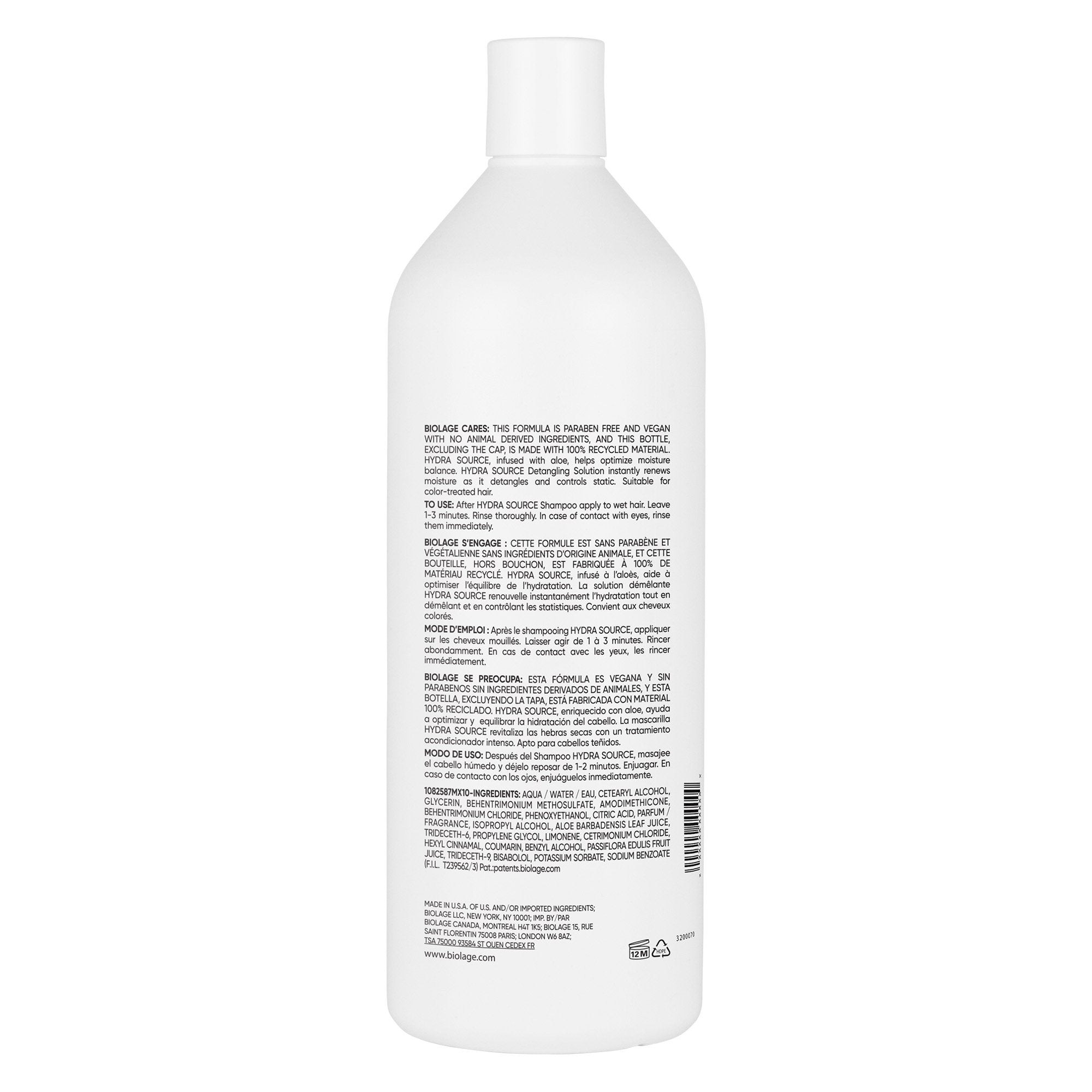Biolage HydraSource Detangling Solution 1lt - On Line Hair Depot