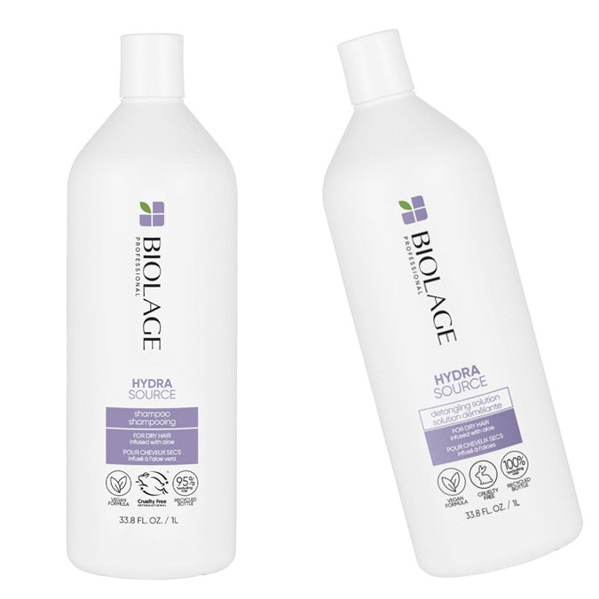 Biolage Hydrasource Shampoo and Detangling Solution Duo - On Line Hair Depot