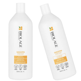 Biolage SmoothProof Shampoo and Conditioner Duo — 1 Litre Each

You can't control the weather — but you can control your hair. Inspired by nature's water-resistant camellia, the Biolage SmoothProof Duo delivers powerful humidity control and anti-frizz smoothness even in 97% humidity, keeping hair sleek and polished for up to 72 hours. - On Line Hair Depot