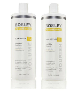 Bosley BosDefense Shampoo & Conditioner 1lt duo Light Thin Colour Treated Hair - Yellow Bosley - On Line Hair Depot