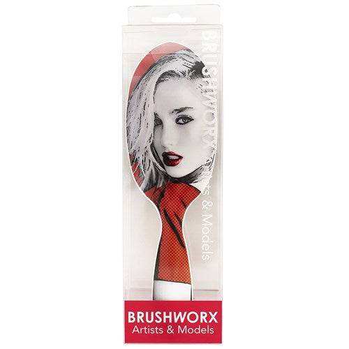 Brushworx Artists and Models Oval Cushion Hair Brush - Big Red - On Line Hair Depot