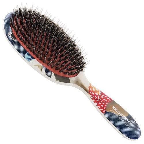 Brushworx Artists and Models Oval Cushion Hair Brush - Bubblegum Pop Ice - On Line Hair Depot
