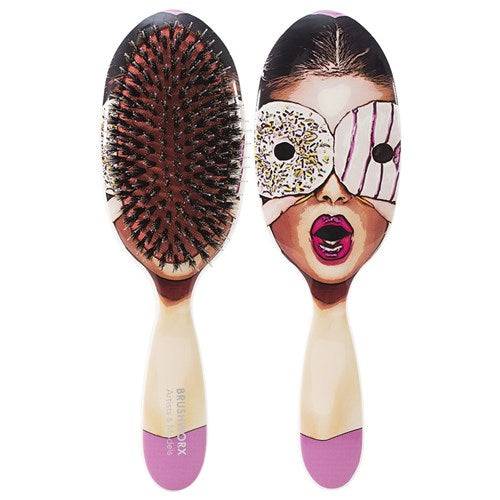 Brushworx Artists and Models Oval Cushion Hair Brush - Sugar Baby - On Line Hair Depot