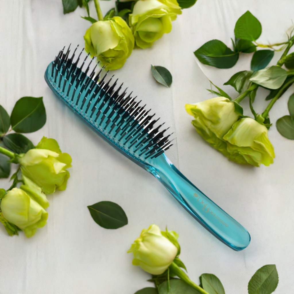 Duboa Brush Aqua/Green 155mm Long 80 Soft Large Hair brush Designed for Thick Hair in Aqua - On Line Hair Depot