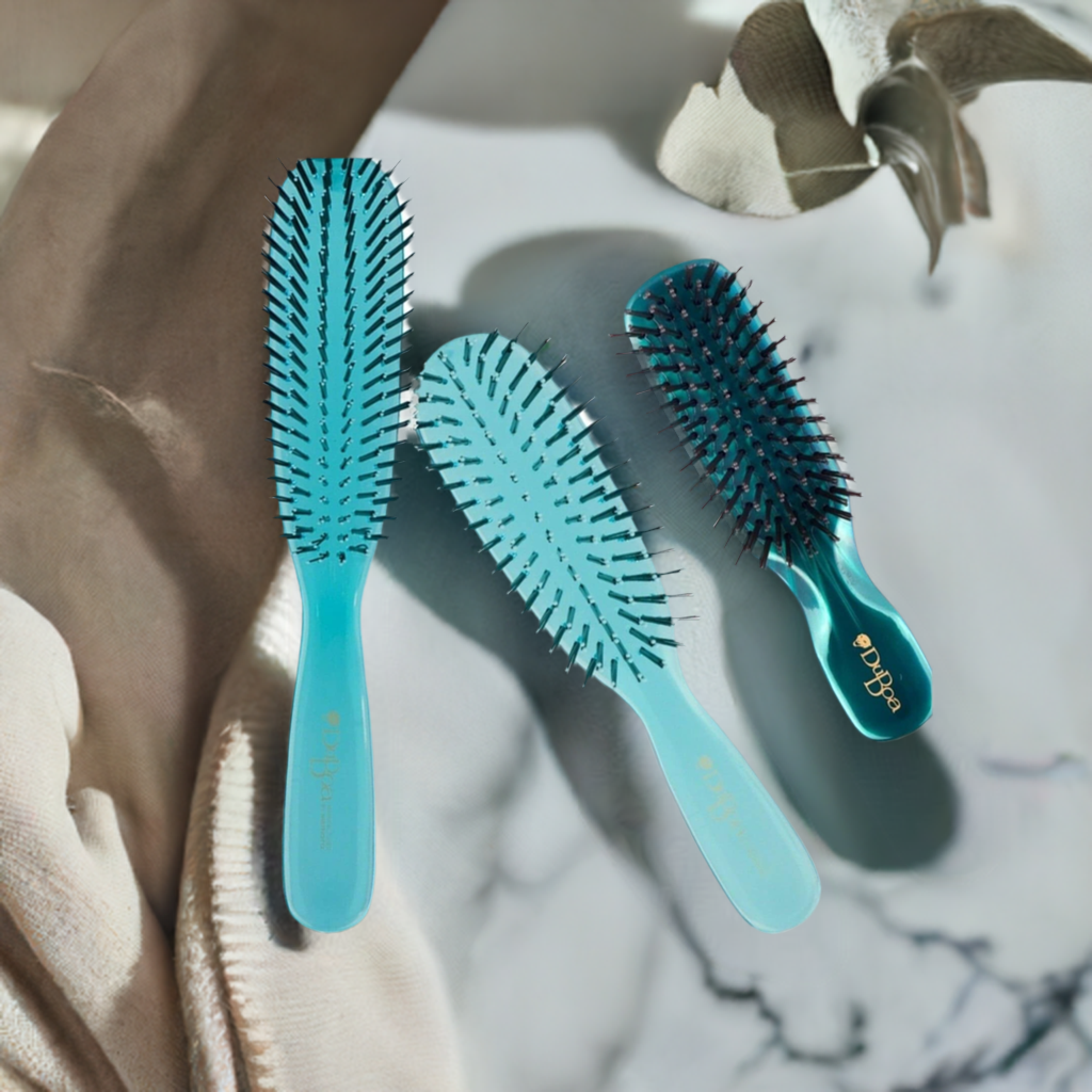 Duboa Brush Green/Aqua Triple Pack 1 x Large 1 x Medium 1 x Small - On Line Hair Depot
