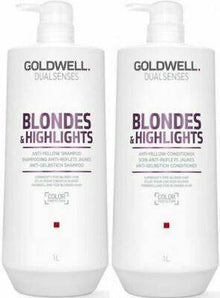 Goldwell Blondes & Highlights Anti Yellow Brassiness Shampoo & Conditioner  1lt Duo Goldwell Dualsenses - On Line Hair Depot