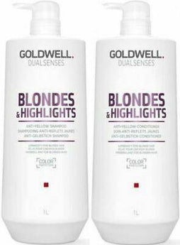 Goldwell Blondes & Highlights Anti Yellow Brassiness Shampoo & Conditioner  1lt Duo Goldwell Dualsenses - On Line Hair Depot