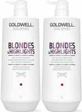 Goldwell Blondes & Highlights Anti Yellow Brassiness Shampoo & Conditioner  1lt Duo - On Line Hair Depot