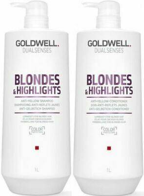 Goldwell Blondes & Highlights Anti Yellow Brassiness Shampoo & Conditioner  1lt Duo - On Line Hair Depot