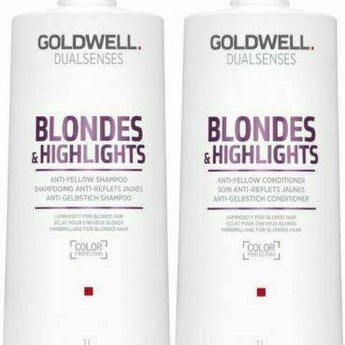 Goldwell Blondes & Highlights Anti Yellow Brassiness Shampoo & Conditioner  1lt Duo Goldwell Dualsenses - On Line Hair Depot