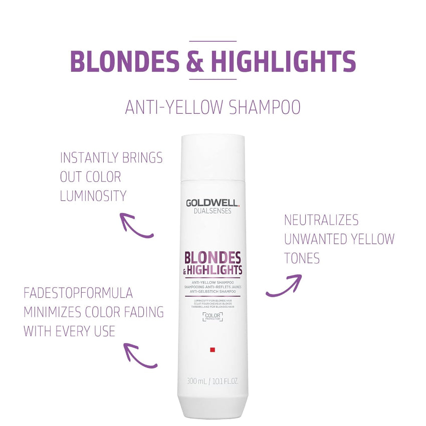 Goldwell Blondes & Highlights Anti Yellow Brassiness Shampoo Conditioner Duo - On Line Hair Depot