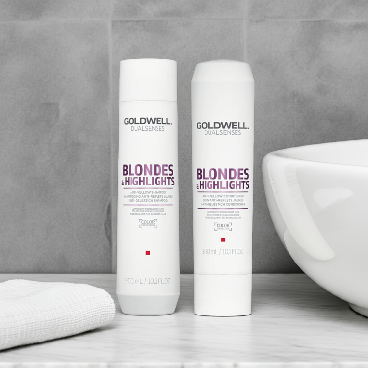 Goldwell Blondes & Highlights Anti Yellow Brassiness Shampoo Conditioner Duo - On Line Hair Depot