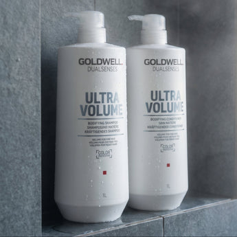 Goldwell Dualsenses Ultra Volume Bodifying Shampoo and  Conditioner 1L Duo

Transform flat, lifeless hair into full, touchable tresses with this professional-grade duo from Goldwell's Dualsenses Ultra Volume range. Powered by hydrolysed rice proteins and the brand's FadeStop Formula, this 1-litre shampoo and conditioner set delivers lasting volume and colour protection in every wash.