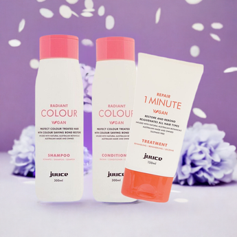 Juuce Radiant Colour - Protect Colour Treated Hair Trio with one minute treatment . - On Line Hair Depot