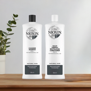 Nioxin 2 Shampoo, Conditioner for Natural Hair with Progressed Thinning