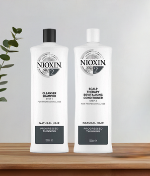 Nioxin 2 Shampoo, Conditioner for Natural Hair with Progressed Thinning