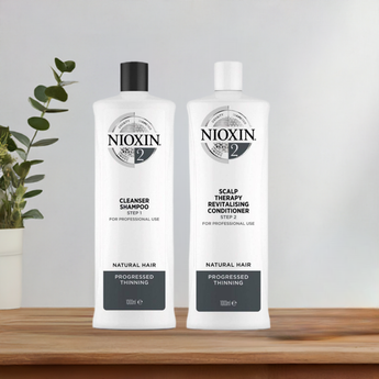 Nioxin 2 Shampoo, Conditioner for Natural Hair with Progressed Thinning