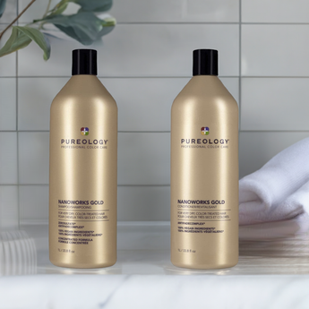 Pureology Nanoworks Gold 1lt Duo Restores and Strengthens Hair - On Line Hair Depot