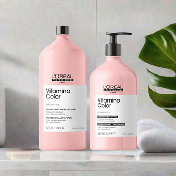 Loreal Professionnel Vitamino Color Shampoo 1 x 1500ml and 1 x 750ml Conditioner - On Line Hair Depot