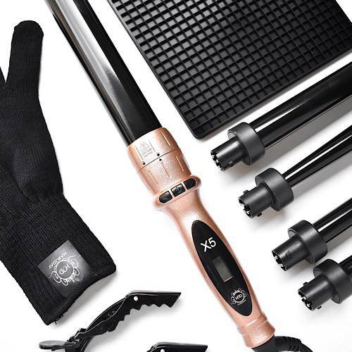 H2D X5 Curling Wand Shiny and durable curls, Rose Gold - On Line Hair Depot