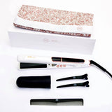 H2D White Ice with Rose Gold Trimming Hair Straightener 230ºC - On Line Hair Depot