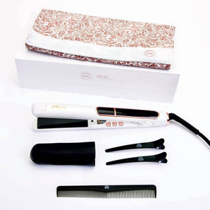 H2D White Ice with Rose Gold Trimming Hair Straightener 230ºC H2D - On Line Hair Depot