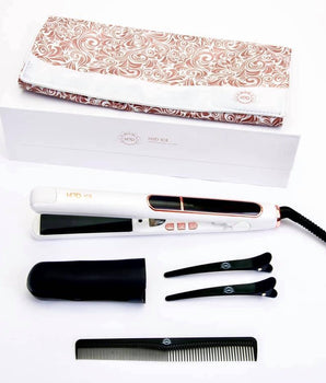 H2D White Ice with Rose Gold Trimming Hair Straightener 230ºC H2D - On Line Hair Depot