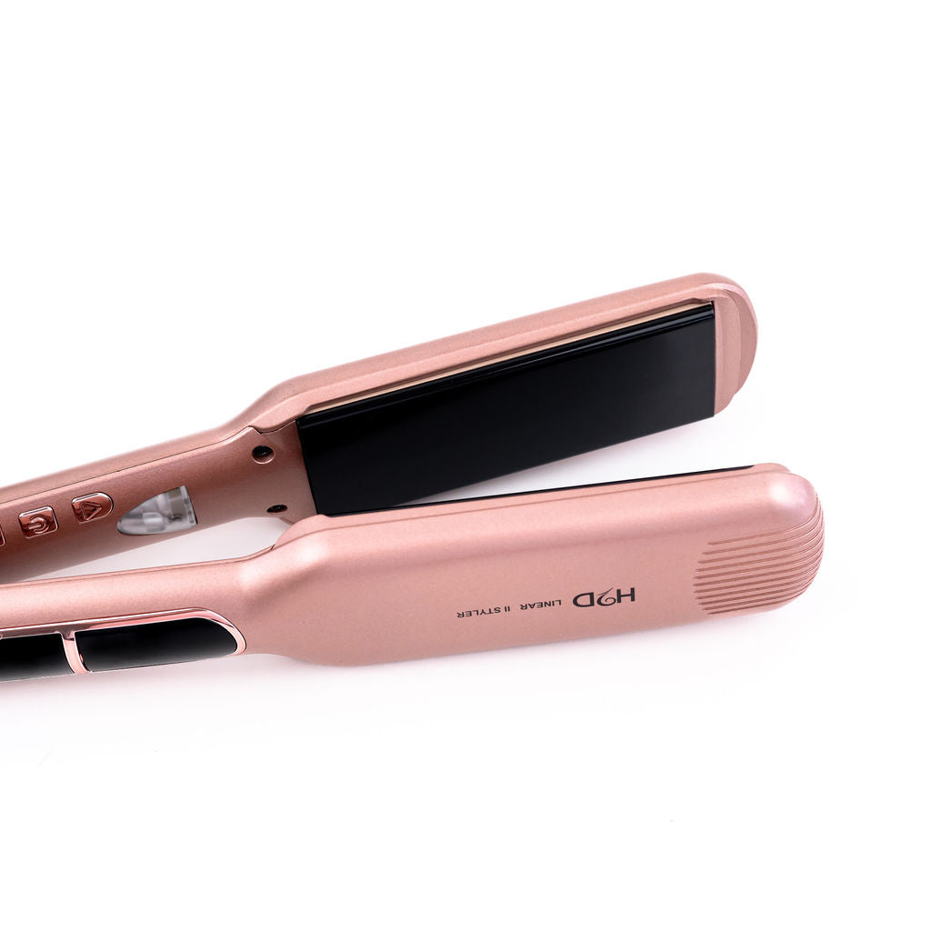 H2D Wide Plate Hair Straightener Linear II 2025 Model Rose Gold - On Line Hair Depot