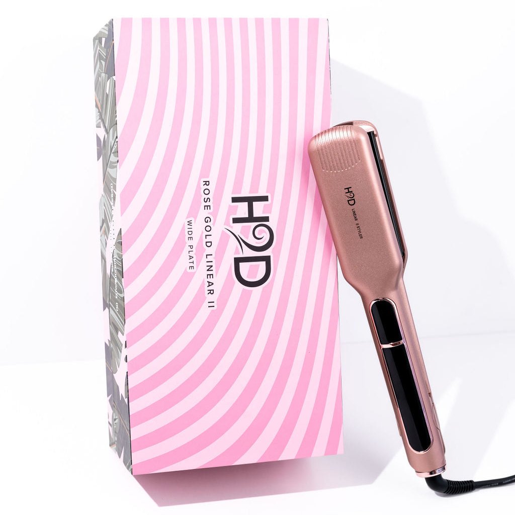 H2D Wide Plate Hair Straightener Linear II 2025 Model Rose Gold - On Line Hair Depot