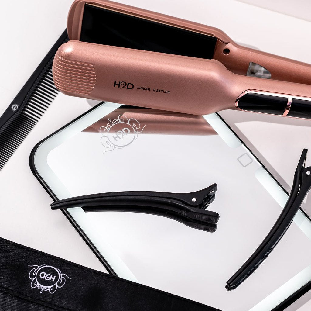 H2D Wide Plate Hair Straightener Linear II 2025 Model Rose Gold - On Line Hair Depot