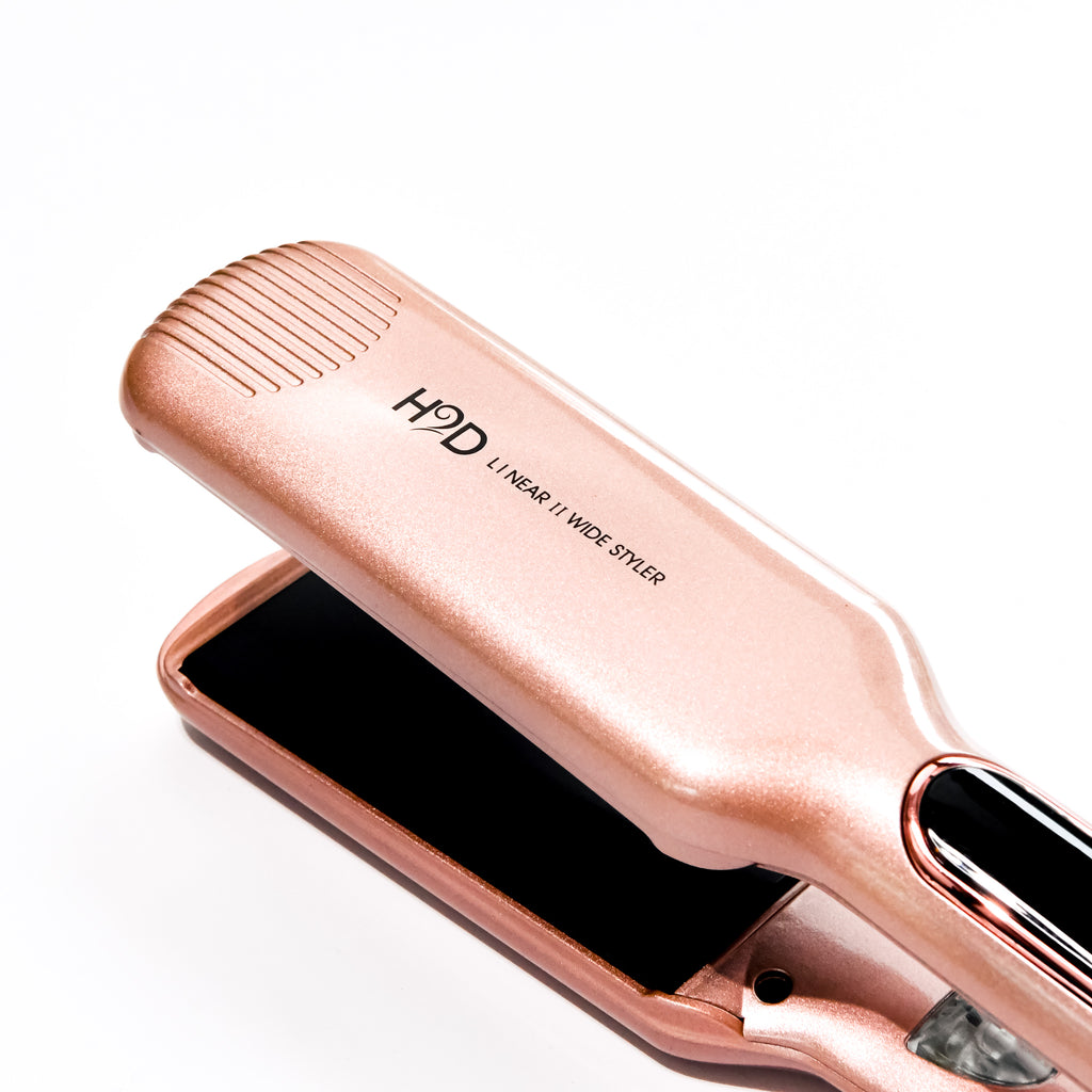 H2D Wide Plate Hair Straightener Linear II 2025 Model Rose Gold - On Line Hair Depot
