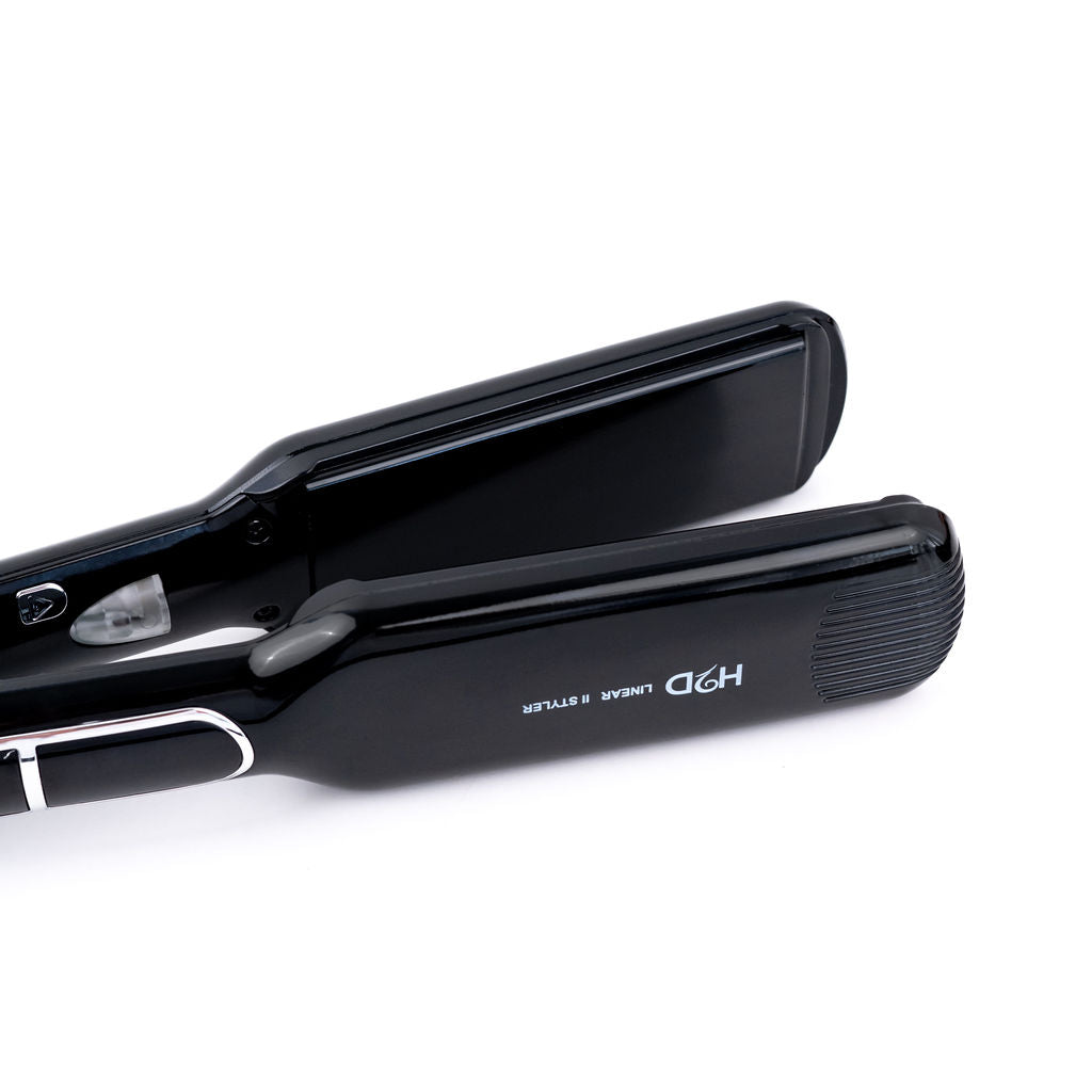 H2D Wide Plate Straightener Black Linear II 2025 Model - On Line Hair Depot