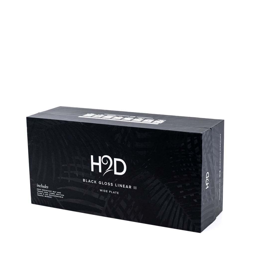 H2D Wide Plate Straightener Black Linear II 2025 Model - On Line Hair Depot