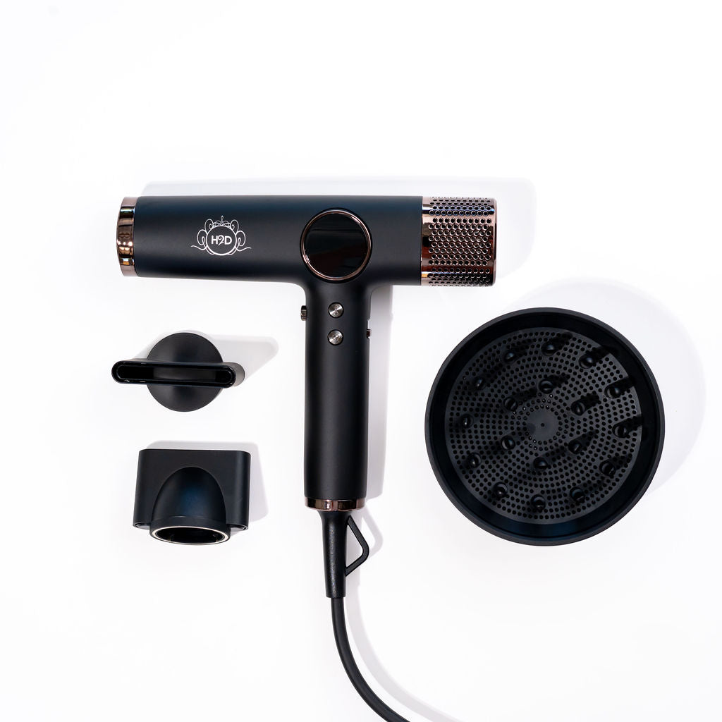 H2D Xtreme Hairdryer Four In One Hair Dryer & Styler in Black - On Line Hair Depot