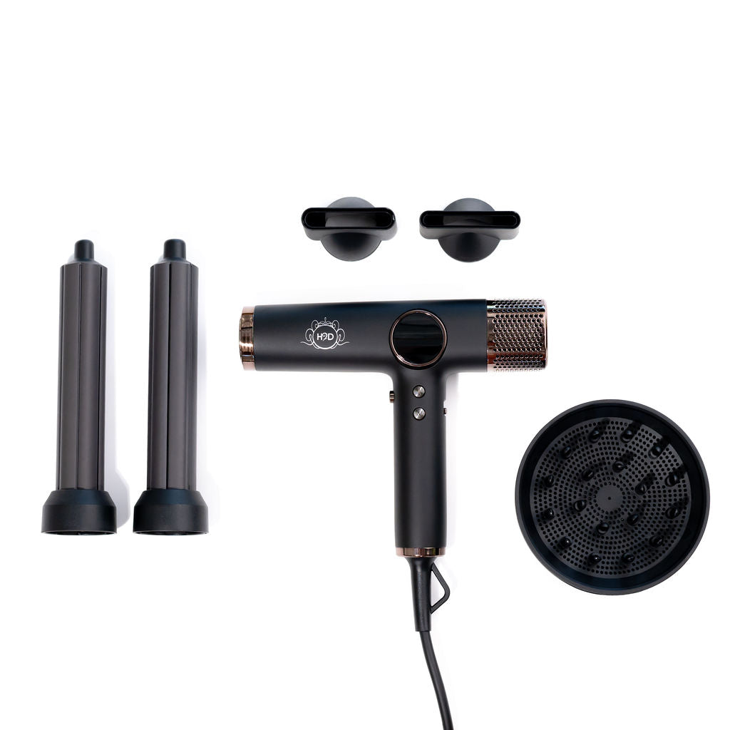 H2D Xtreme Hairdryer Four In One Hair Dryer & Styler in Black - On Line Hair Depot