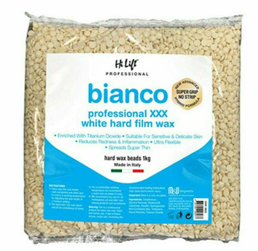 Hi Lift bianco Professional XXX White Hard Film Wax 1kg Bag - Made in Italy - On Line Hair Depot