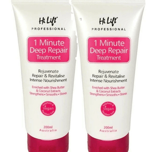 Hi Lift Professional 1 Minute Deep Repair Treatment Vegan Sulphate & Paraben Free 200ml x 2 Hi Lift Professional - On Line Hair Depot