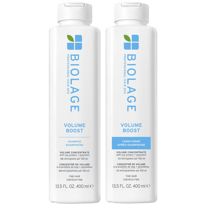 Biolage Volume Boost Duo is a professional-grade hair care set designed to deliver long-lasting, bouncy volume to fine and colour-treated hair — without weighing it down.