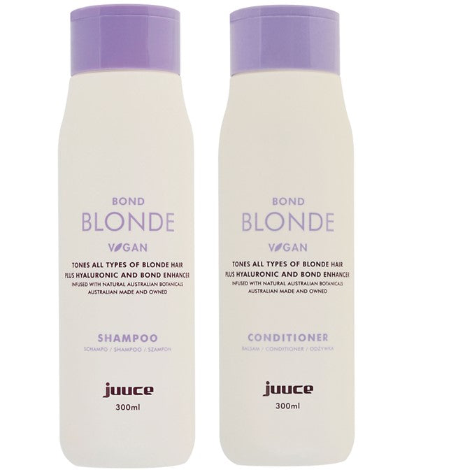 Juuce Bond Blonde Shampoo and Conditioner Duo Tones all Types of Blonde - On Line Hair Depot