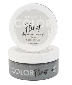 Keracolor Fling Silver Styler Light Hold Temporary Colour for all Hair 1 x 74ml Keracolor - On Line Hair Depot